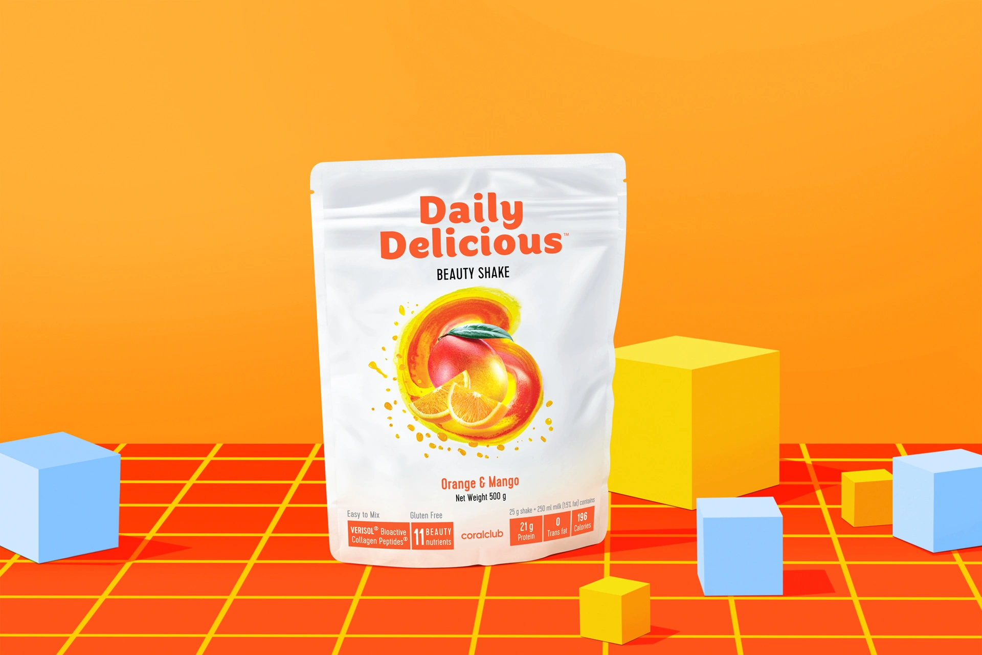 Daily Delicious Beauty Shake ar mango un apelsīnu garšu - Image 3